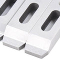 Close-up of Set Of 4 Magnetic Jig Clamps For Wire EDM Fixture Boards In Stainless Steel With M8 By 1.25 Screws, showing pads