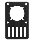Beefy NEMA23 Stepper Motor Mount Plate For CNC And 3D Printers, Aluminum Flat Bracket With Adjustable Slots, Black front view
