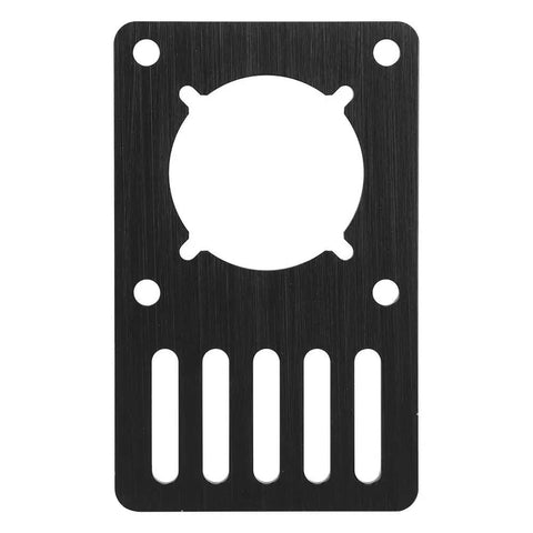 Beefy NEMA23 Stepper Motor Mount Plate For CNC And 3D Printers, Aluminum Flat Bracket With Adjustable Slots, Black front view