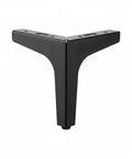 Black Cold Rolled Steel Replacement Furniture Leg For Sofa, Cabinet, Or Table, 3.9 Inch Height, Tough As Nails Support, side view