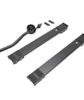 Heavy Duty Appliance Rollers Adjust From 17 To 27 Inches Move Washer Dryer Or Fridge Like A Boss, Support Up To 660 Lbs With Rugged Iron Frame And Smooth Black Wheels For Total Home Makeover Flex parts laid out, including iron rods and wheel.