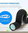Beefed Up 10 Inch Dryer Vent Hose 25 Feet Flexible Aluminum Duct for HVAC Ventilation, Insulated, 4 Layer, with Two Clamps, Fireproof