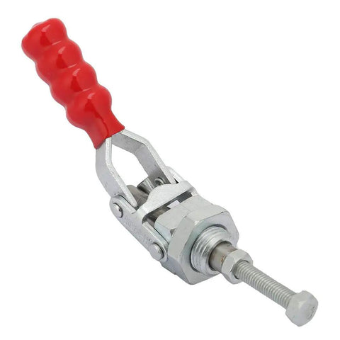 Push Pull Toggle Clamp Beefy Heavy Duty 100Kg Holding Power For Welding And Woodworking Jigs Quick Release Clamp Tool For Secure Workpiece Grip Galvanized Iron Construction For Rugged Durability, red handle