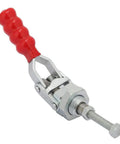Heavy Duty Toggle Clamp With Push Pull Action Galvanized Iron 100kg Holding Force 20mm Travel M16 Screw Quick Positioning For Welding Jigs Mold Fixtures Inspection Tools Movable Bases, red handle