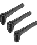 M10 Quick Release Push Button Ratchet Lever Adjustable Clamping Handle Female Threaded Stud Heavy Duty Metal Toggle set of three