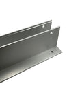 Aluminum One Ear Bracket Extra Long Fifty Seven And A Half Inches Satin Finish For One And A Quarter Inch Panels shown close-up