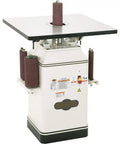 Powerful One Horsepower Oscillating Spindle Sander Featuring Rock Solid Cast Iron Table And Roomy Four Inch Dust Port For Knockout Smooth Finishes And Easy Cleanup Every Time on a workshop counter.
