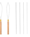 Beads Threading Tool For Jewelry Making And Beading Projects, Easy Sphere Threader To Help You Slide Beads Onto Strings, wood handle and steel needles