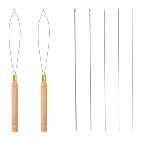 Beads Threading Tool For Jewelry Making And Beading Projects, Easy Sphere Threader To Help You Slide Beads Onto Strings, wood handle and steel needles
