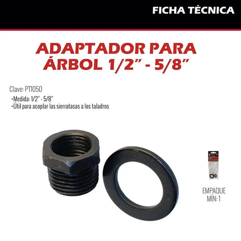 Straight Up Shaft Adapter Sleeve Converter Transitioning One Half To Five Eighths Inches For Cordless Drills Impact Drivers And Socket Sets With Durable Black Coating, showcasing a black adapter for tool compatibility.
