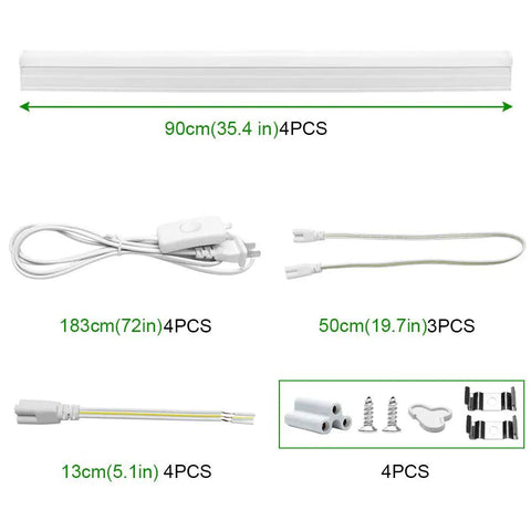 Brighten Your Workshop With A 4 Pack 14W LED T5 Integrated Fixtures 3ft Daylight White 6000-6500K Linkable Shop Light accessories