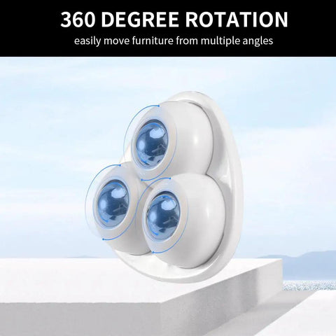 No Sweat Self Adhesive Mini Caster Wheels Pack Of Twelve 360 degree rotating ball casters for easy furniture movement.