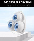 Kick Your Tired Furniture Into Gear With This Hassle Free Set Of 12 Mini Self Adhesive Caster Wheels Featuring Ridiculously Smooth 360 Swivel Sticky Rollers That Glide Quietly Across Flooring To Safeguard Small Kitchen Appliances Or Storage Bins For A: Close-up of three 360-degree swivel caster wheels showing smooth rotation and a sleek design.
