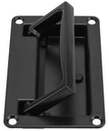 Recessed Flush Pull Handles 4.37 Inch Set Of 2 In Zinc Alloy Black Finish showing front view with spring actuated mechanism