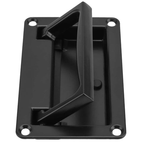 Recessed Flush Pull Handles 4.37 Inch Set Of 2 In Zinc Alloy Black Finish showing front view with spring actuated mechanism
