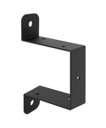 4 Pack Square Tube Strap Clamp Set For 4x4 Posts, Heavy Duty U Shape Bracket Clamp With Powder Coat, black corner view.