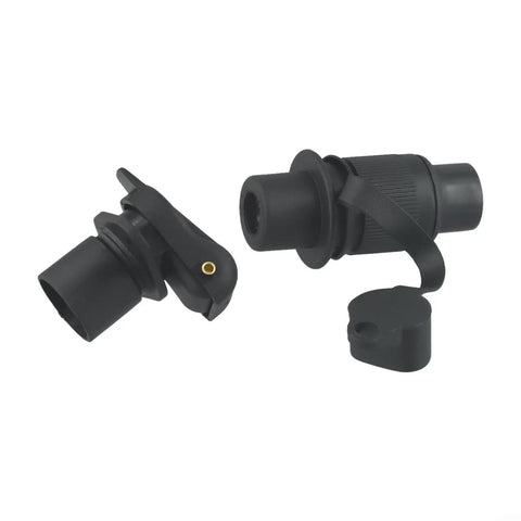 Heavy Duty 12V Trailer Adapter Plug For Din 72572/9680 with black PP housing and secure copper contacts for reliable towing.