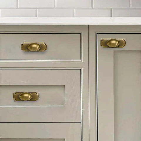 Antique Brass Cabinet Knobs with Black Backplate Set 2 Pack for Kitchen and Bath Heavy Duty Bifold Closet Door Hardware