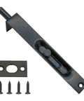 Stainless Steel Door Flush Bolt Latch 6 Inch L Type Lever Action Concealed Slide Lock Bolt Black Finish Built Tough For Secure Doors