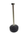 Bulletproof Heavy Duty Adjustable Furniture Levelers tapering M8 x 4 threaded steel stud with antislip rubber base for stability.