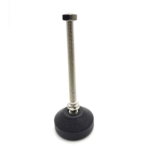 Bulletproof Heavy Duty Adjustable Furniture Levelers tapering M8 x 4 threaded steel stud with antislip rubber base for stability.