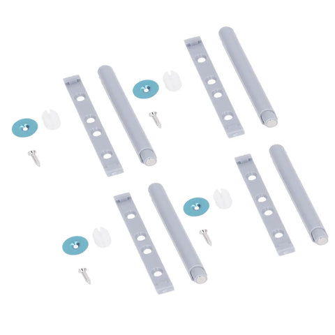 Push Open Cabinet Door Rebound Device ABS 20 Pieces shown with components and screws in a spread layout