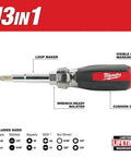Thirteen In One Cushion Grip Screwdriver Set With Eight Driver Bits And Four Nut Drivers for various home projects.