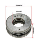 Durable Thrust Ball Bearing For Low Speed Axial Load 12mm Bore By 26mm Outer Diameter By 9mm Thick Precision Chromium Steel GCr15