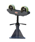 Heavy Duty Pipe Support Roller Stand Making Round Pipe Welding And Fabrication No Sweat With Adjustable Height Handling Up To 992 Pounds, with green poly rollers