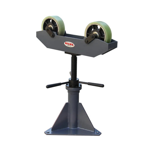 Heavy Duty Pipe Support Roller Stand Making Round Pipe Welding And Fabrication No Sweat With Adjustable Height Handling Up To 992 Pounds, with green poly rollers