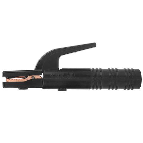 Heavy Duty Welding Electrode Holder Clamp With 300A Capacity For Industrial Use, heat tolerant insulated body, and forged head.