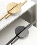 Top Tier Slick Round Cabinet Door Handle And Kitchen Drawer Pull With Heavy Duty Gold Grey Zinc Alloy For Rooms And Closets No Fuss Install Comes With Matching Hardware Pieces, features gold and matte grey finishes.