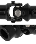 3/4-36 Spline To 3/4 Inch Round U-Joint Steering Universal Joint Coupling Black 83mm. Front view showing spline detail.