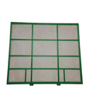 Solid Two Pack Washable Air Conditioner Filters For Split And Window Units Reusable Dust Screen, green mesh design.