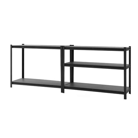 Beefy Heavy Duty Industrial Metal Storage Shelving Unit 5 Tier Adjustable Rack With 2500 Lbs Capacity, horizontal setup