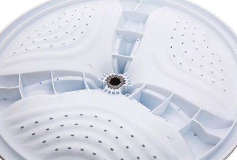 Close-up of Wash Plate W10752285 Replacement for Front Load Washer showing perforated design for optimal water distribution.