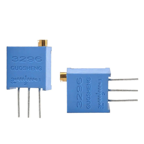 10 Pack 1K Ohm 3296W Trimmer Potentiometer Multiturn Adjustable Resistors Dope High Precision Blue Glass Glaze Film Linear Taper 3 Pins