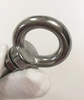 Heavy Duty Stainless Steel Shoulder Eye Bolts 4 Pack M8 Eyebolt Set With Nuts And Washers 5 16 Inch By 1.18 Inch Lifting Rings Built For Secure Load Handling And Rugged Quick Hookups 30mm Thread Length, 304 stainless steel M8 shoulder eye bolt in hand