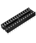 DIP IC Socket Adapter Solder Type 28-Pin Dual-Row Socket, 2.54 mm Pitch, 7.62 mm Row Pitch, shown angled view on white background