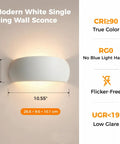Ring Wall Sconce, Modern Minimalist LED Wall Light with PC Shade shown on wall with dimensions and specifications.