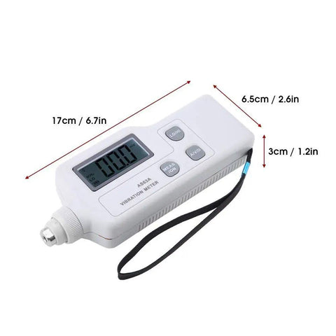 Handheld Vibration Meter With LCD Readout Digital Vibration Tester And Analyzer For Home And Tech Repair Measures Acceleration Velocity And Displacement Portable Vibrometer For Machinery Diagnostics And Maintenance, 17cm x 6.5cm x 3cm