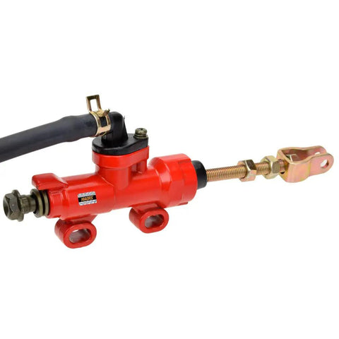 Rear Brake Master Cylinder Reservoir For Coleman KT196 CK100 And Yerf Dog GX150, red aluminum reservoir with mounting bracket