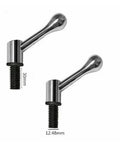 2 Piece Milling Machine Table Lock Handle Bolts 1/2 Inch Thread Cnc Vertical Mill Lathe Clamps Pin Workpieces closeup of chrome handles