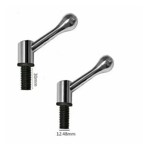 2 Piece Milling Machine Table Lock Handle Bolts 1/2 Inch Thread Cnc Vertical Mill Lathe Clamps Pin Workpieces closeup of chrome handles