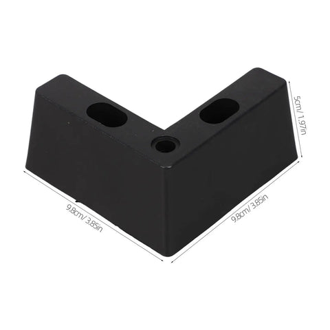 Rock Solid Thickened Structure Plastic Furniture Legs L Shaped With M5 Screws Black for Sofa Beds Cabinets