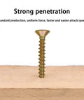 M4 Flat Head Wood Screws Set 340 Pcs Philips Drive Countersunk Self Tapping Screws Yellow Zinc Plated For Wood
