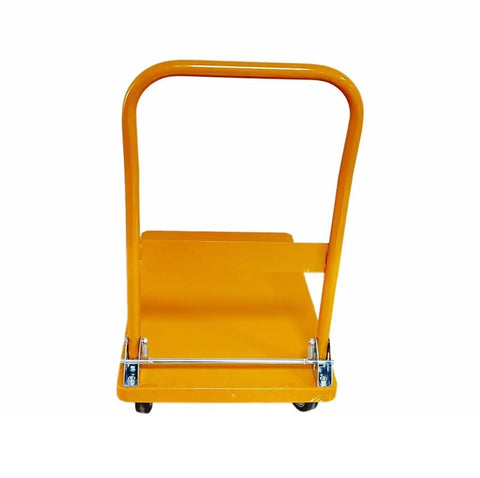Heavy Duty Platform Cart With Foldable Flatbed Hand Truck, Utility Wagon, 770 Lb Capacity, Steel Frame, Space Saving Foldaway Design for Moving Boxes, Appliances, and Heavy Gear at Home or Job Site, yellow steel frame