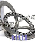 51110 Thrust Bearing 50x70x14mm made of chrome steel, showcasing durable ball bearing components for high axial loads.
