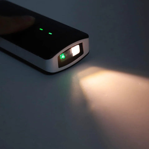 Close-up of Bluetooth Barcode Scanner 1D 2D Wireless Reader for Smartphones, tablets with auto sensing and scanning modes