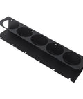 Top Notch Wall Mount Storage Rack For Spray Bottles And Pneumatic Gear Carbon Steel Garage Organizer with four circular slots.